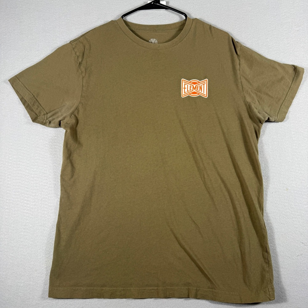 Element Mens Regular Fit Graphic Logo T-Shirt Olive Green Size Large